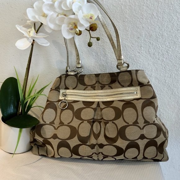 Vintage Coach Satchel Bag, abric Shell - Picture 1 of 10
